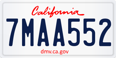 CA license plate 7MAA552