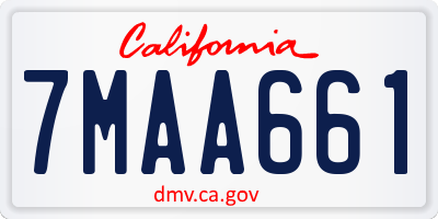 CA license plate 7MAA661