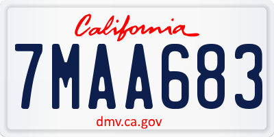CA license plate 7MAA683