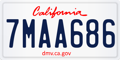 CA license plate 7MAA686