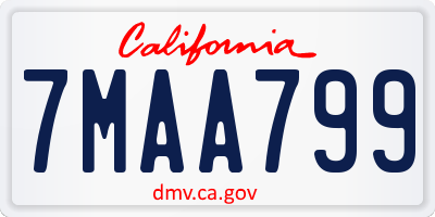 CA license plate 7MAA799