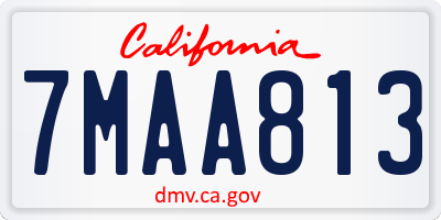 CA license plate 7MAA813