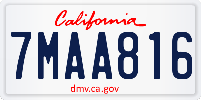 CA license plate 7MAA816