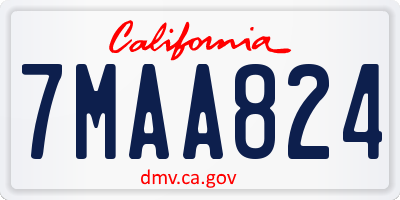 CA license plate 7MAA824