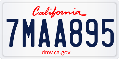 CA license plate 7MAA895