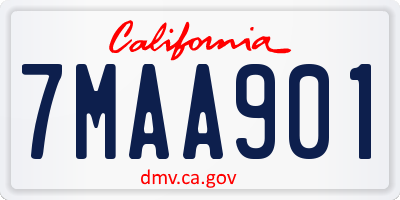 CA license plate 7MAA901