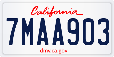 CA license plate 7MAA903