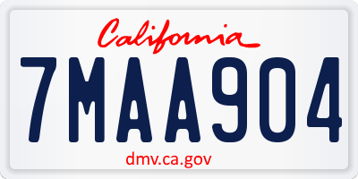 CA license plate 7MAA904