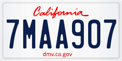 CA license plate 7MAA907