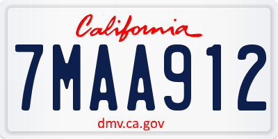 CA license plate 7MAA912