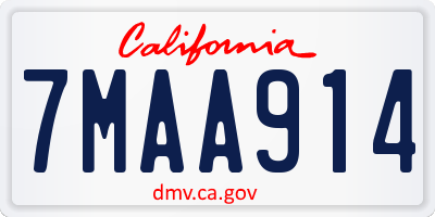 CA license plate 7MAA914
