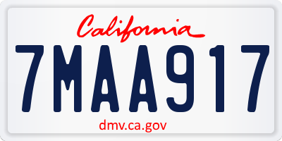 CA license plate 7MAA917