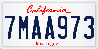 CA license plate 7MAA973