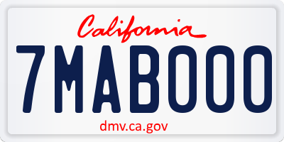 CA license plate 7MAB000