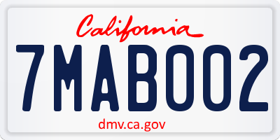 CA license plate 7MAB002