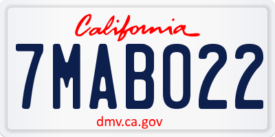 CA license plate 7MAB022