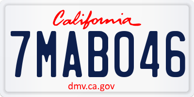CA license plate 7MAB046