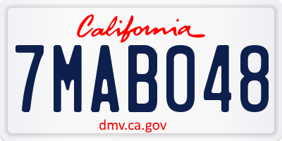CA license plate 7MAB048