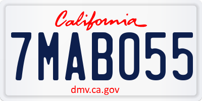CA license plate 7MAB055