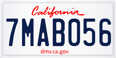 CA license plate 7MAB056