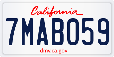 CA license plate 7MAB059