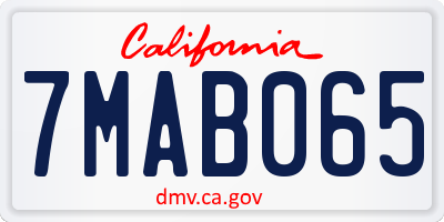 CA license plate 7MAB065