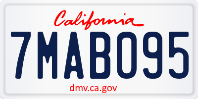 CA license plate 7MAB095