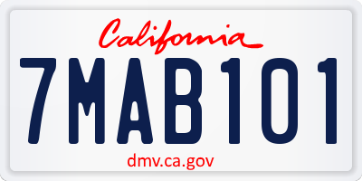 CA license plate 7MAB101