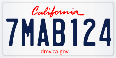 CA license plate 7MAB124