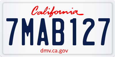 CA license plate 7MAB127