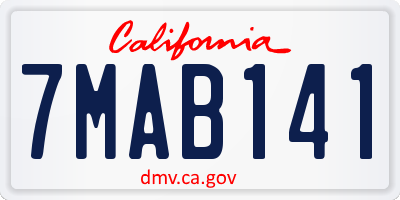 CA license plate 7MAB141