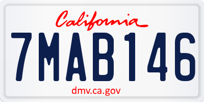 CA license plate 7MAB146