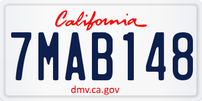 CA license plate 7MAB148