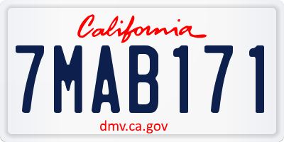 CA license plate 7MAB171