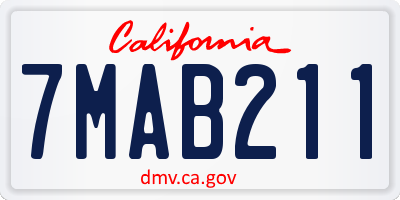 CA license plate 7MAB211