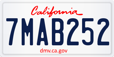 CA license plate 7MAB252