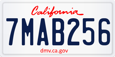 CA license plate 7MAB256