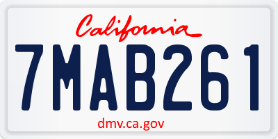 CA license plate 7MAB261
