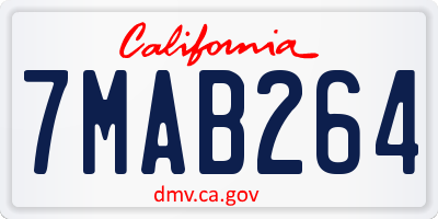 CA license plate 7MAB264