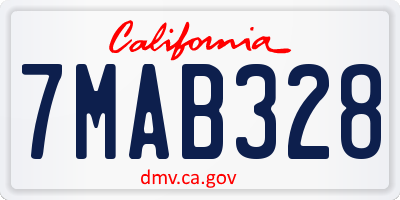 CA license plate 7MAB328