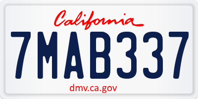 CA license plate 7MAB337