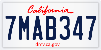 CA license plate 7MAB347