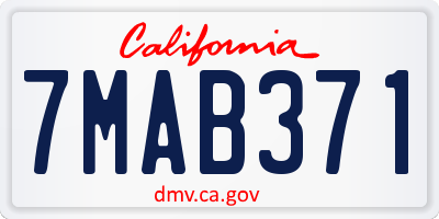 CA license plate 7MAB371
