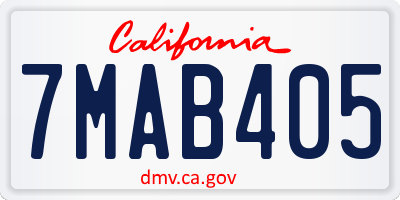CA license plate 7MAB405