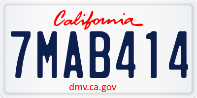 CA license plate 7MAB414