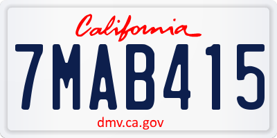 CA license plate 7MAB415