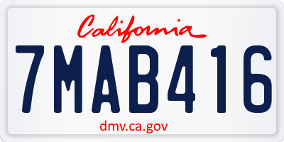 CA license plate 7MAB416