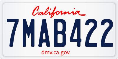 CA license plate 7MAB422
