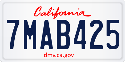 CA license plate 7MAB425