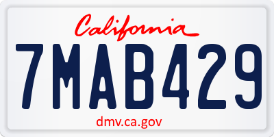 CA license plate 7MAB429